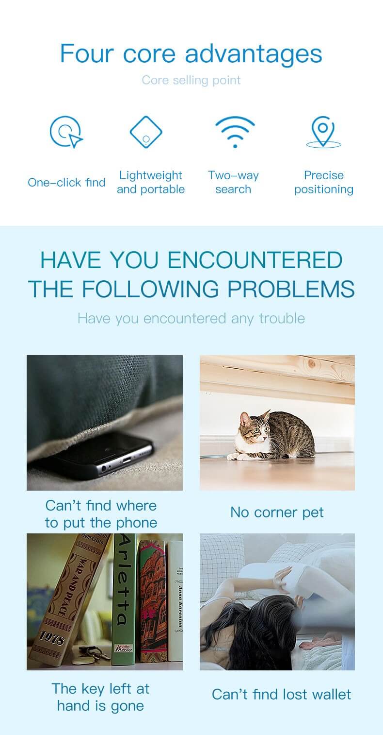 Rhombus Bluetooth anti-lost device Smart alarm Two-way positioning Pet key Bluetooth anti-lost device Wholesale