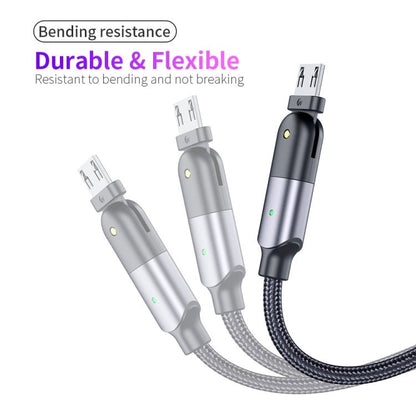 2.4A USB to Micro USB 180 Degree Rotating Elbow Charging Cable, 1.2m Micro USB, 2m Micro USB - ORIWHIZ