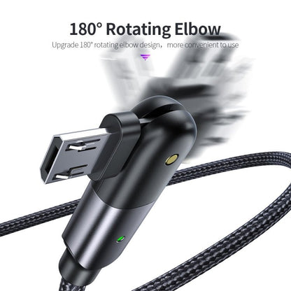 2.4A USB to Micro USB 180 Degree Rotating Elbow Charging Cable, 1.2m Micro USB, 2m Micro USB - ORIWHIZ