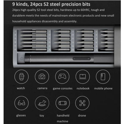 25 in 1 Original Xiaomi Mijia Electric Precision Screwdriver Kit Rechargeable Magnetic Aluminum Case, Mijia 25 in 1 - ORIWHIZ