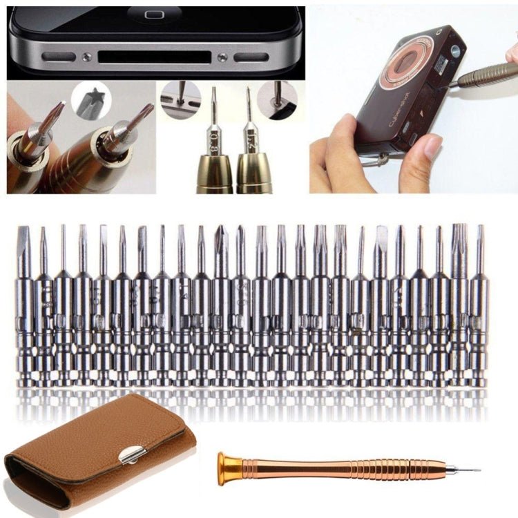 25 In 1 Screwdriver Batch Set Mobile Phone Notebook Repair Tool, 25 In 1 (Brown) - ORIWHIZ