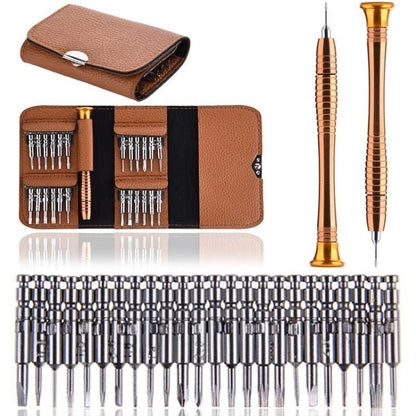 25 In 1 Screwdriver Batch Set Mobile Phone Notebook Repair Tool, 25 In 1 (Brown) - ORIWHIZ