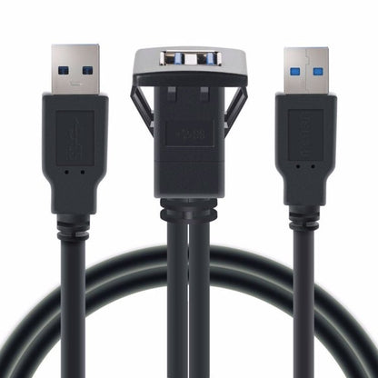 2m ABS Shell Flush Mount USB 3.0 Dock Car Ship Motorcycle Dashboard Panel Male to Female Data Waterproof Extension Cord, For Cable Length: 2m - ORIWHIZCar Replacement PartsDIY CablesIn Car
