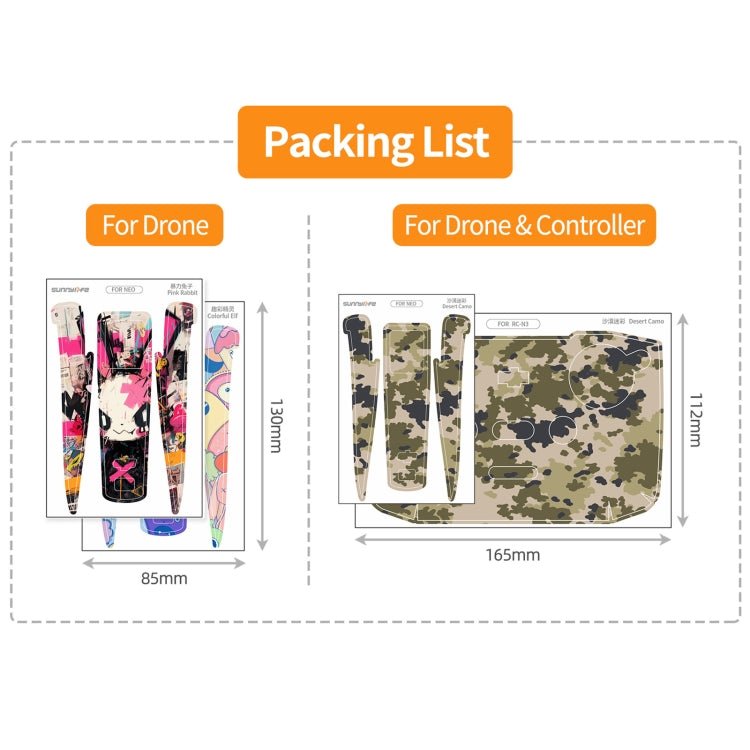 2pcs Combo Drone Body Protective Stickers, For DJI Neo - ORIWHIZDJI & Insta360 AccessoriesDJI Neo AccessoriesStickers