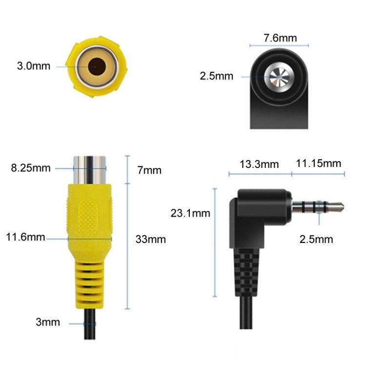 2pcs Stereo Four Section to RCA Female Car Navigation Video Cable, E1 - 26 - ORIWHIZCar Replacement PartsDIY CablesIn Car
