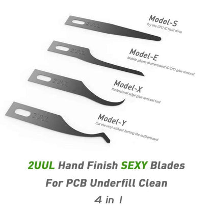 2UUL 5 in 1 PCB Clean Multifunctional Motherboard BGA Chip Glue Cleaning Scraping Pry Knife, 2UUL 5 in 1 - ORIWHIZ