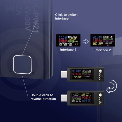2UUL Charging Mate Type - C Mini Charging Detector with Bidirectional Current Test, Charging Detector - ORIWHIZ
