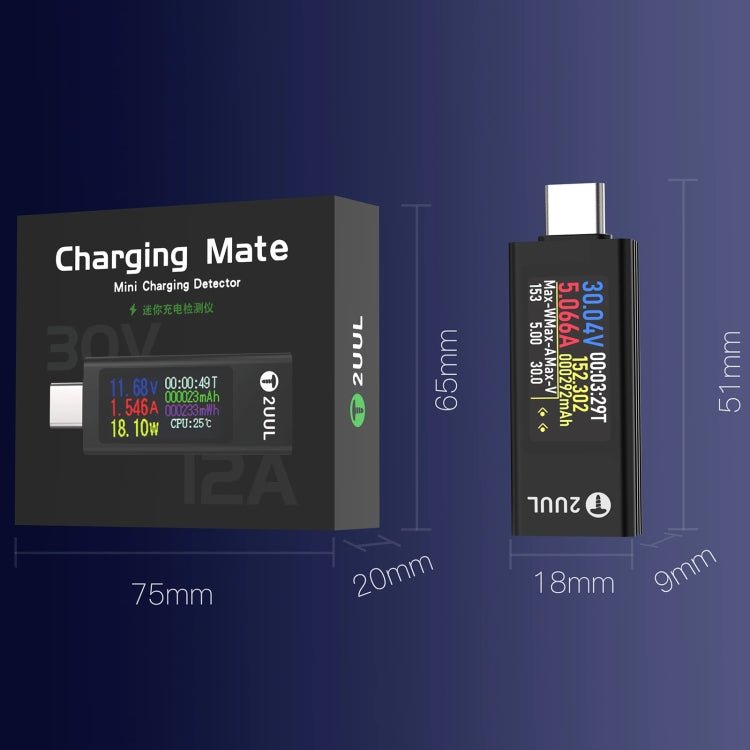 2UUL Charging Mate Type - C Mini Charging Detector with Bidirectional Current Test, Charging Detector - ORIWHIZ