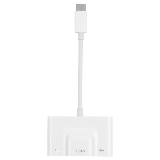 3 in 1 USB - C / Type - C Male to USB + 100M RJ45 Ethernet + Type - C Power Female Adapter, 3 in 1 - ORIWHIZ