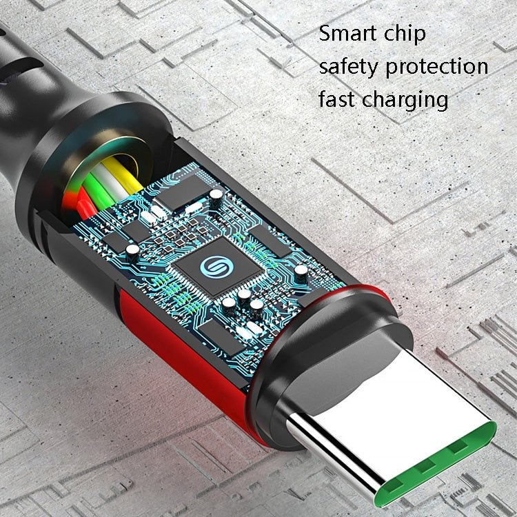 3 in 1 USB to Dual Type - C + Micro USB Quick Charging Sync Data Cable, Output:, 3A (Gold), 3A (Red), 3A (Black), 3A (Blue), 5A (Gold), 5A (Red), 5A (Black), 5A (Blue) - ORIWHIZ