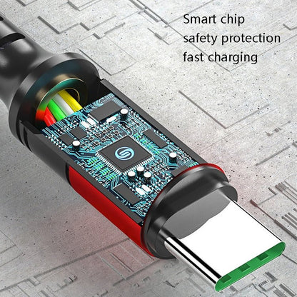 3 in 1 USB to Dual Type - C + Micro USB Quick Charging Sync Data Cable, Output:, 3A (Gold), 3A (Red), 3A (Black), 3A (Blue), 5A (Gold), 5A (Red), 5A (Black), 5A (Blue) - ORIWHIZ