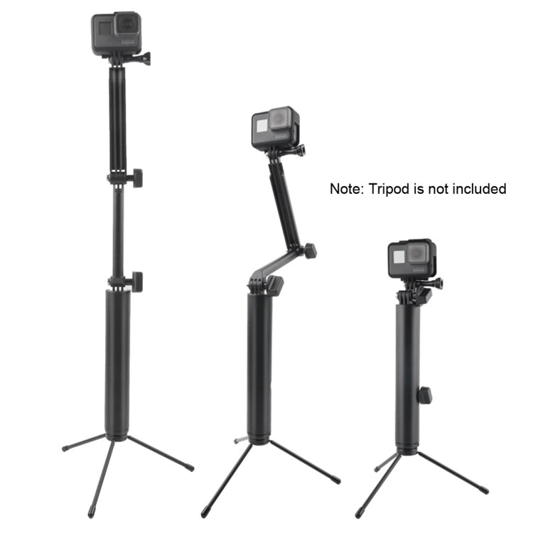 3 - Way Monopod + Magic Mount Selfie Stick for GoPro, Insta360, DJI and Other Action Cameras, Length: 24.5 - 63cm, Length: 24.5 - 63cm(Black) - ORIWHIZDJI & Insta360 AccessoriesExtendable PoleUniversal Grip Tripod