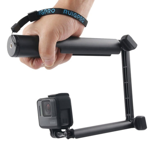 3 - Way Monopod + Magic Mount Selfie Stick for GoPro, Insta360, DJI and Other Action Cameras, Length: 24.5 - 63cm, Length: 24.5 - 63cm(Black) - ORIWHIZDJI & Insta360 AccessoriesExtendable PoleUniversal Grip Tripod