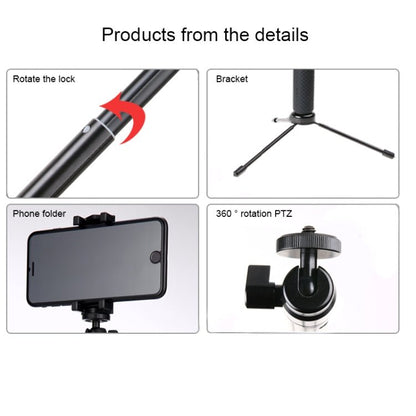 30 - 93cm Grip Foldable Tripod Holder Multi - functional Selfie Stick Monopod for GoPro, Insta360, DJI and Other Action Cameras, Phones, Length: 30 - 93cm - ORIWHIZDJI & Insta360 AccessoriesExtendable PoleUniversal Grip Tripod