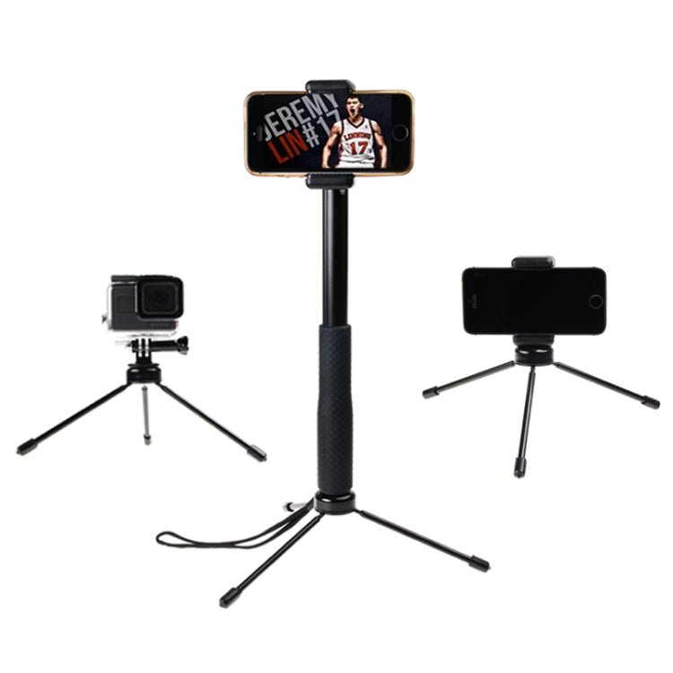 30 - 93cm Grip Foldable Tripod Holder Multi - functional Selfie Stick Monopod for GoPro, Insta360, DJI and Other Action Cameras, Phones, Length: 30 - 93cm - ORIWHIZDJI & Insta360 AccessoriesExtendable PoleUniversal Grip Tripod