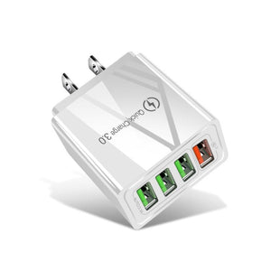 30W QC 3.0 USB + 3 USB 2.0 Ports Mobile Phone Tablet PC Universal Quick Charger Travel Charger, US Plug, US Plug - ORIWHIZ