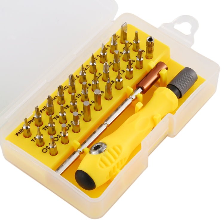 32 - in - 1 CRV Steel Mobile Phone Disassembly Repair Tool Multi - function Combination Screwdriver Set, Yellow, Gray Green, Red - ORIWHIZ