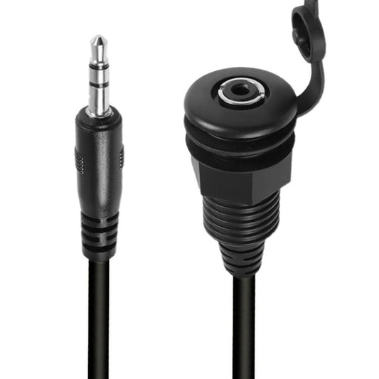 3.5mmTRS Stereo Thread Fixed Embedded Ground Plug Panel Audio Cable, Length: 0.3m, Male to Female, Female to Female - ORIWHIZ