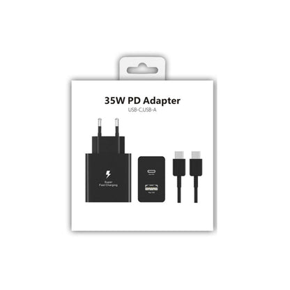 35W USB - C / Type - C + USB Charger Supports PPS / PD Protocol with Dual Type - C Cable, EU Plug, EU Plug + Type - C Cable - ORIWHIZ