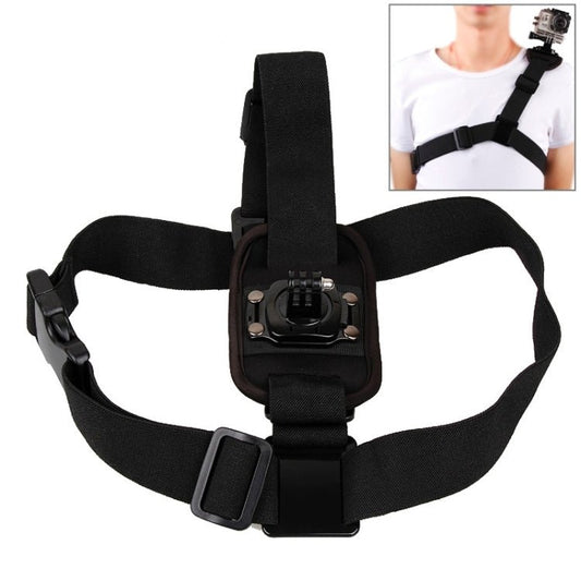Cinturón de pecho deportivo giratorio de 360 ​​grados para un solo hombro, compatible con GoPro, Insta360, DJI y otras cámaras de acción. Cinturón de un solo hombro - ORIWHIZ. Accesorios para DJI e Insta360. Cinturón universal para pecho y cabeza.