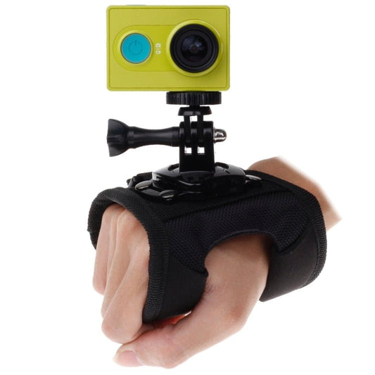 360 Degree Rotation Glove Style Strap Mount Wrist Strap Palm Holder with Screw and Adapter for Xiaomi Yi Sport Camera / GoPro Hero4 / 3+ / 3 / 2 / 1, Size: 45cm x 11cm, Glove Style Strap - ORIWHIZDJI & Insta360 AccessoriesUniversal Chest & Head BeltWrist & Neck Strap