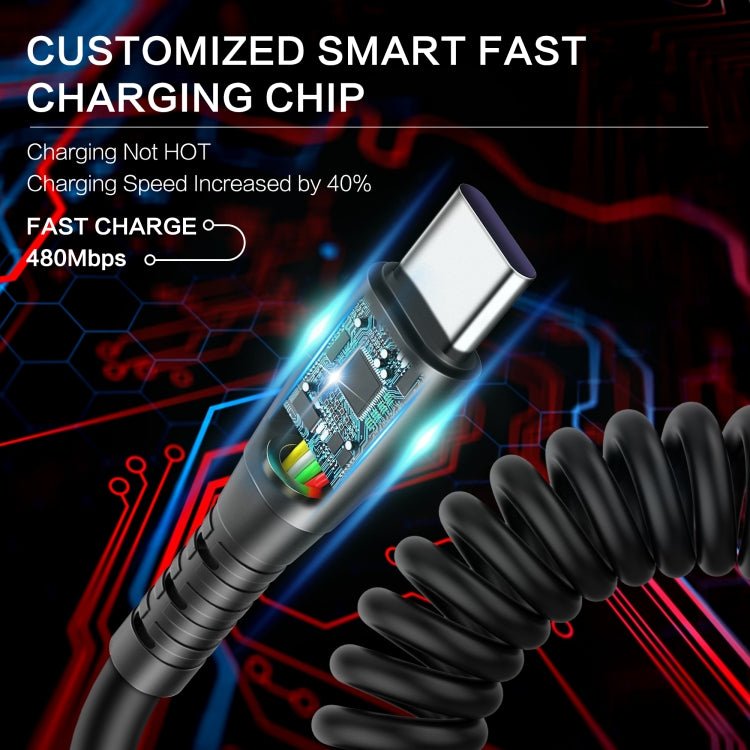 3A Type - C / USB - C Spring Charging Data Cable, Type - C - ORIWHIZ