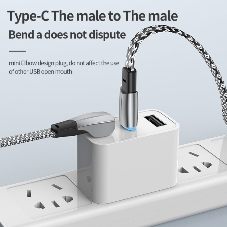 3A USB - C/Type - C to USB - C/Type - C Elbow Fast Charge Data Cable, 3A Type - C to Type - C 1.2m, 3A Type - C to Type - C 2m - ORIWHIZ