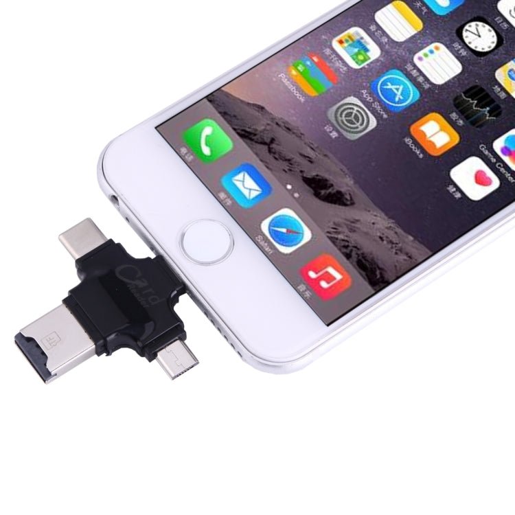4 in 1 USB - C / Type - C & USB 2.0 & Micro USB & 8 Pin TF Card Reader for MacBook, PC, Laptop, Smart Phone with OTG Function, Support FAT32 & exFAT - ORIWHIZ