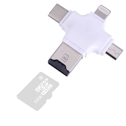 4 in 1 USB - C / Type - C & USB 2.0 & Micro USB & 8 Pin TF Card Reader for MacBook, PC, Laptop, Smart Phone with OTG Function, Support FAT32 & exFAT - ORIWHIZ