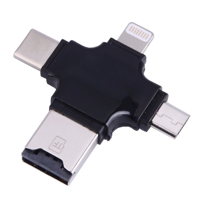4 in 1 USB - C / Type - C & USB 2.0 & Micro USB & 8 Pin TF Card Reader for MacBook, PC, Laptop, Smart Phone with OTG Function, Support FAT32 & exFAT - ORIWHIZ