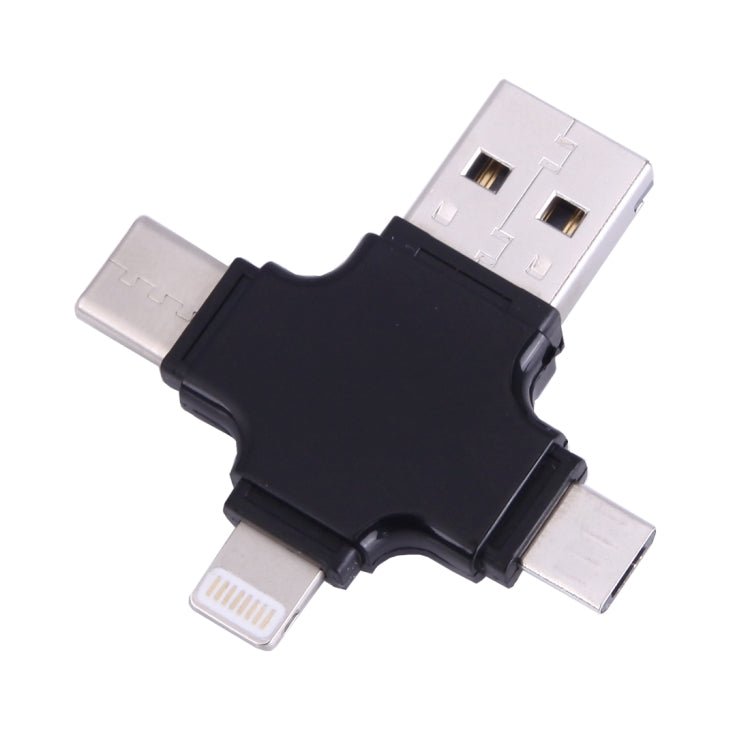 4 in 1 USB - C / Type - C & USB 2.0 & Micro USB & 8 Pin TF Card Reader for MacBook, PC, Laptop, Smart Phone with OTG Function, Support FAT32 & exFAT - ORIWHIZ