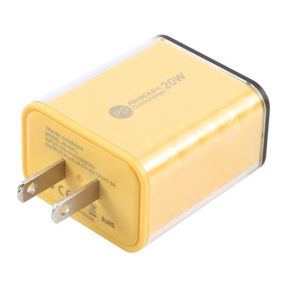 45 - A2CL 20W Type - C, 8 Pin, USB - A Crystal Diamond Multi - Port Fast Charger, US Plug - ORIWHIZ
