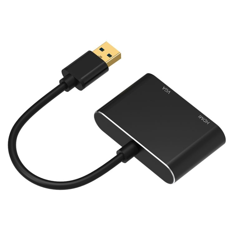 5201B 2 in 1 USB 3.0 to VGA + HDMI HD Video Converter, 5201B Black, 5201B Silver - ORIWHIZ