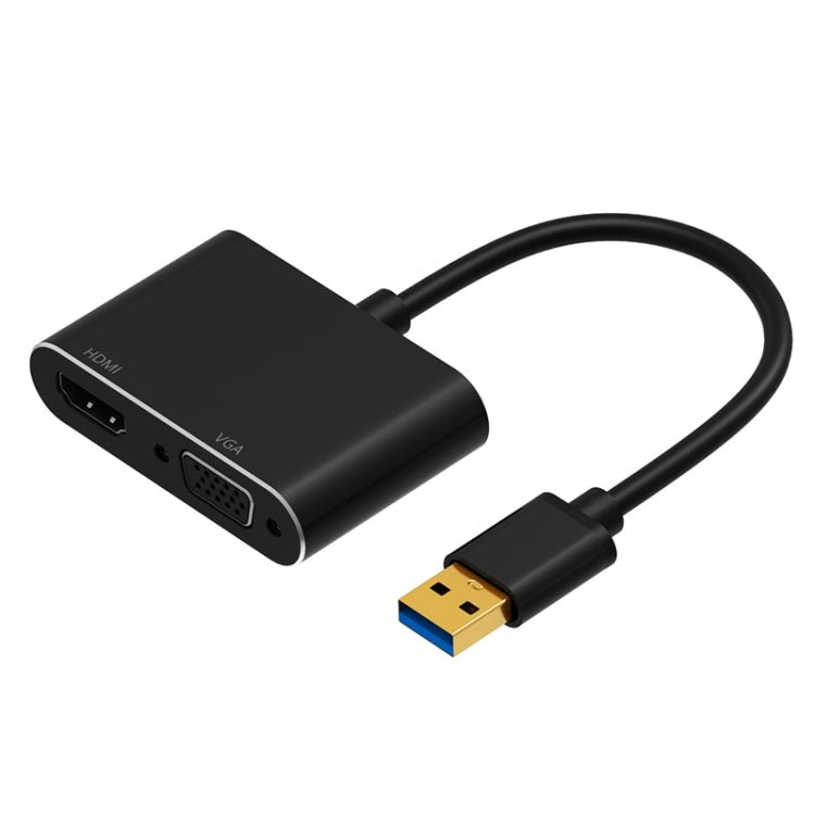 5201B 2 in 1 USB 3.0 to VGA + HDMI HD Video Converter, 5201B Black, 5201B Silver - ORIWHIZ