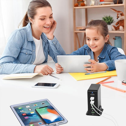 6 in 1 65W PD USB - C / Type - C + QC 3.0 USB + 4 USB Multi - port Travel Charger,, US Plug, EU Plug, UK Plug, AU Plug - ORIWHIZ