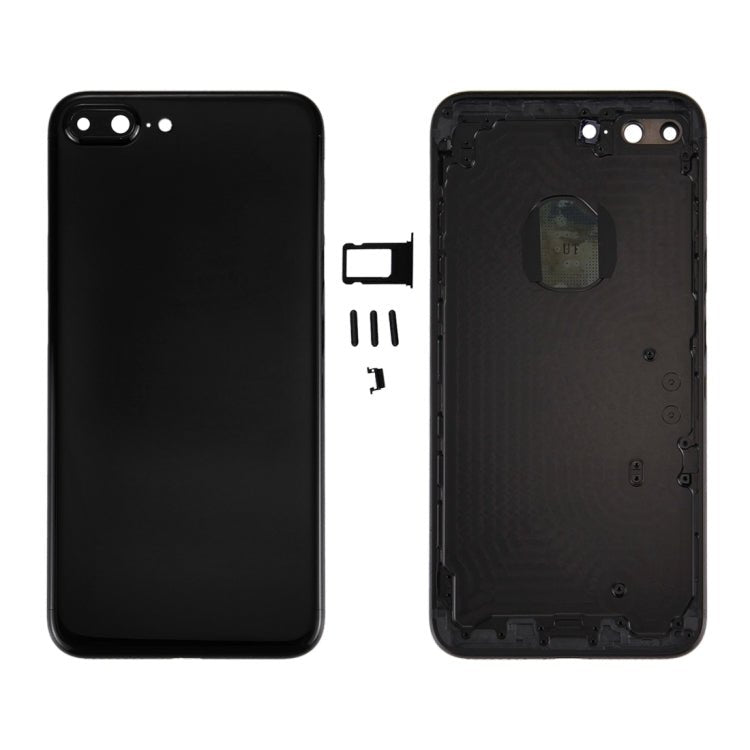 6 in 1 for iPhone 7 Plus (Back Cover + Card Tray + Volume Control Key + Power Button + Mute Switch Vibrator Key + Sign) Full Assembly Housing Cover (Jet Black), For iPhone 7 Plus Jet Black - ORIWHIZ