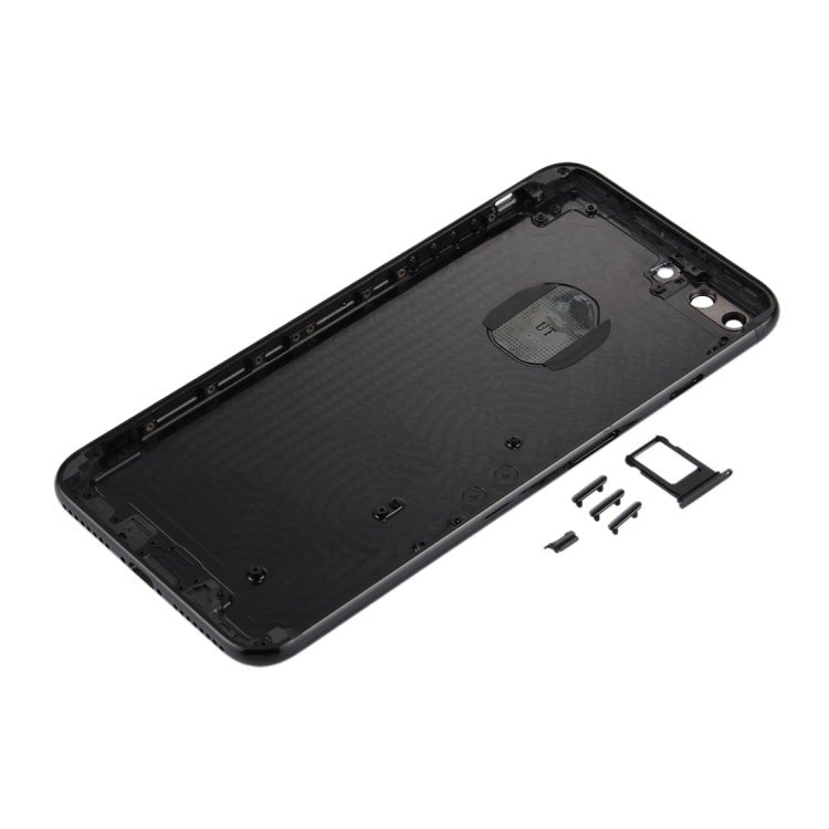 6 in 1 for iPhone 7 Plus (Back Cover + Card Tray + Volume Control Key + Power Button + Mute Switch Vibrator Key + Sign) Full Assembly Housing Cover (Jet Black), For iPhone 7 Plus Jet Black - ORIWHIZ