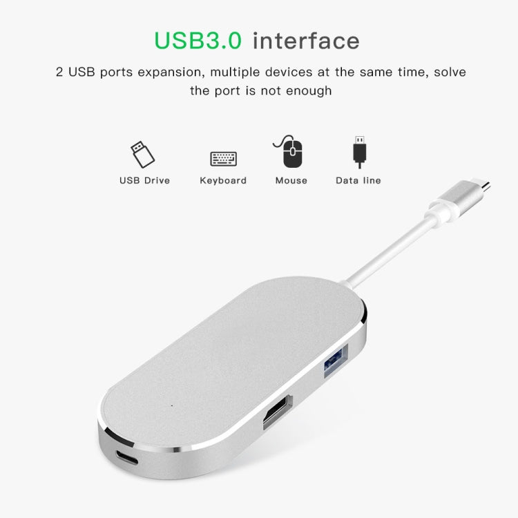 6 in 1 Hub USB - C / Type - C to USB - C / Type - C & HDMI & SD & TF & 2 USB Adapter - ORIWHIZ