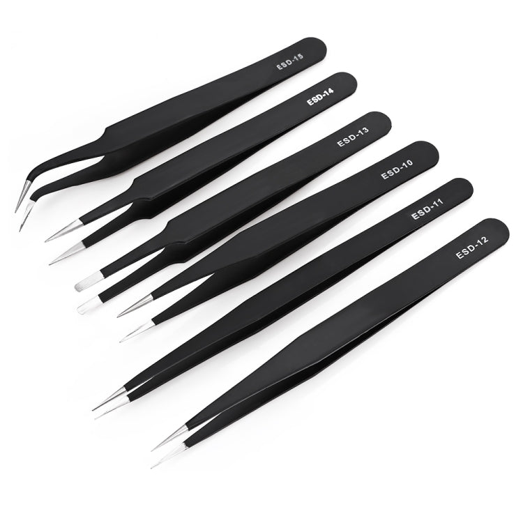 6 in 1 Stainless Steel Anti Static tweezers set, 6 in 1 - ORIWHIZ