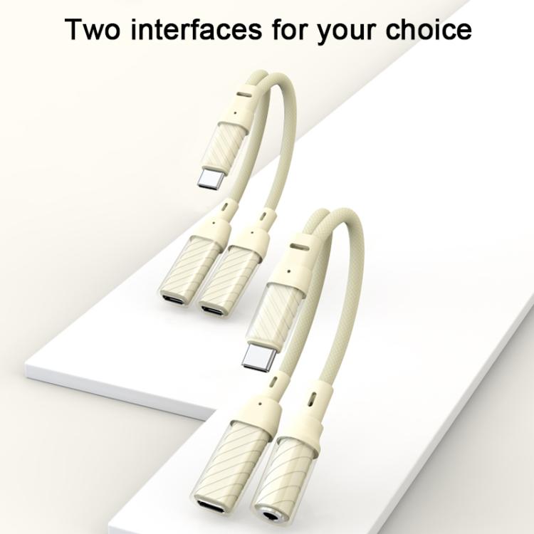 60W 2 in 1 Type - C to Type - C and 3.5mm Audio Adapter, Type - C to Type - C and 3.5mm - ORIWHIZ