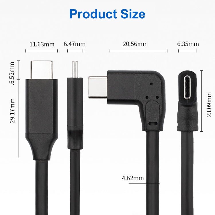 60W 3A USB - C / Type - C Male to USB - C / Type - C Elbow PD Fast Charging Magic Belt Cable, 0.5m, 1m, 2m - ORIWHIZ