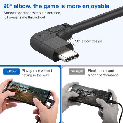 60W 3A USB - C / Type - C Male to USB - C / Type - C Elbow PD Fast Charging Magic Belt Cable, 0.5m, 1m, 2m - ORIWHIZ