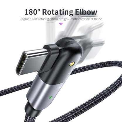 60W 3A USB - C / Type - C to Type - C 180 Degree Rotating Elbow Fast Charging Cable, 1.2m 60W PD, 2m 60W PD - ORIWHIZ