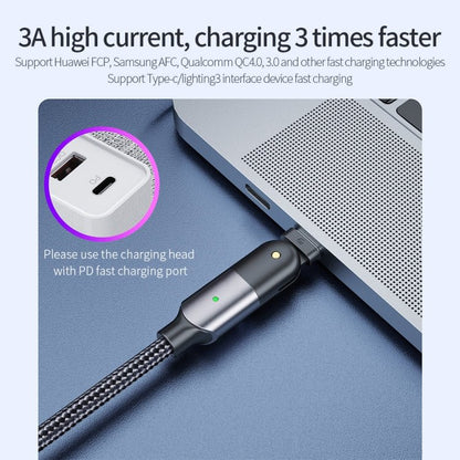 60W 3A USB - C / Type - C to Type - C 180 Degree Rotating Elbow Fast Charging Cable, 1.2m 60W PD, 2m 60W PD - ORIWHIZ