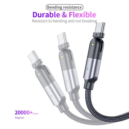 60W 3A USB - C / Type - C to Type - C 180 Degree Rotating Elbow Fast Charging Cable, 1.2m 60W PD, 2m 60W PD - ORIWHIZ