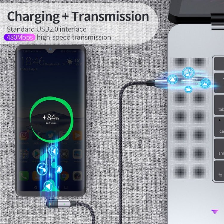 60W 3A USB - C / Type - C to Type - C 180 Degree Rotating Elbow Fast Charging Cable, 1.2m 60W PD, 2m 60W PD - ORIWHIZ