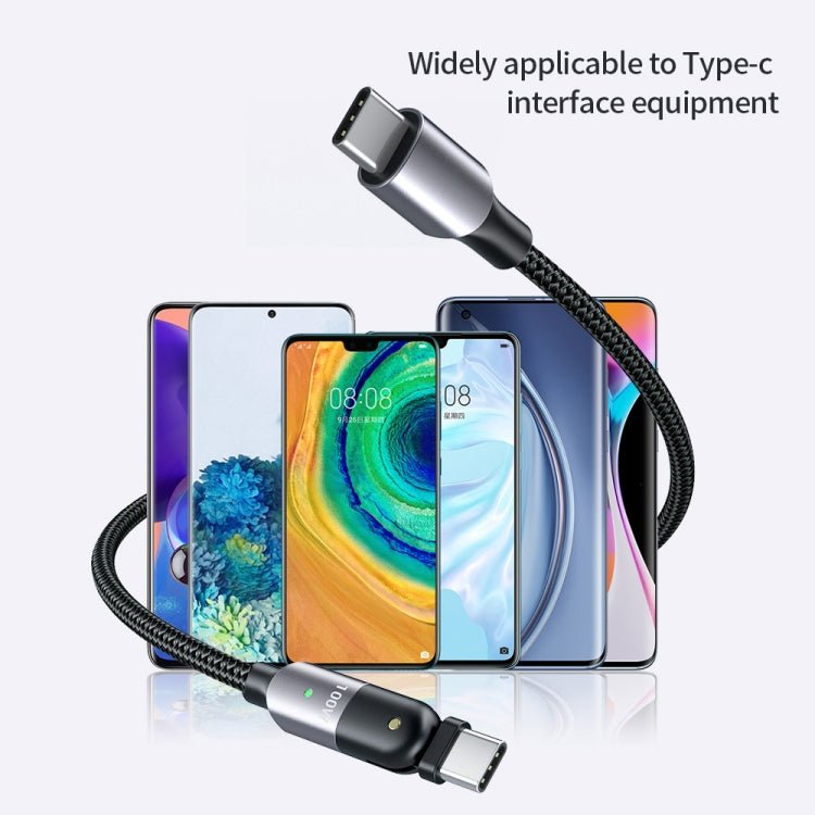 60W 3A USB - C / Type - C to Type - C 180 Degree Rotating Elbow Fast Charging Cable, 1.2m 60W PD, 2m 60W PD - ORIWHIZ