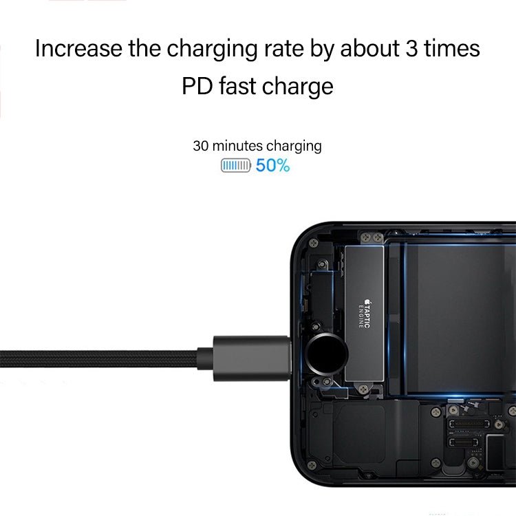 60W PD USB - C / Type - C Male to USB - C / Type - C Male Braided Data Cable, Cable Length: 1m - ORIWHIZ