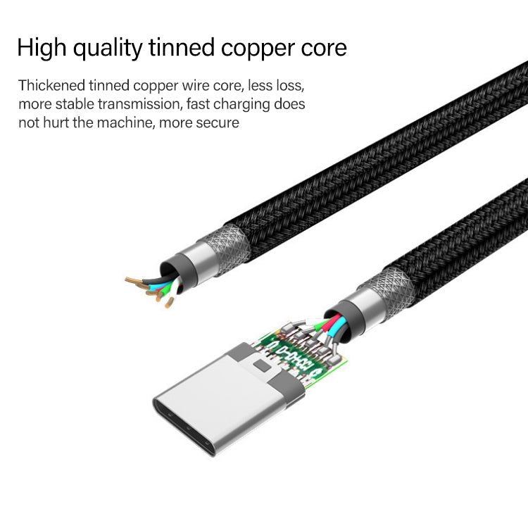 60W PD USB - C / Type - C Male to USB - C / Type - C Male Braided Data Cable, Cable Length: 1m - ORIWHIZ