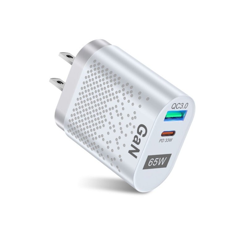 65W GaN Mobile Phone Charger PD Fast Charge Computer Adapter, Black EU Plug, Black UK Plug, Black US Plug, Black AU Plug, Black KR Plug, White EU Plug, White UK Plug, White US Plug, White AU Plug, White KR Plug - ORIWHIZ